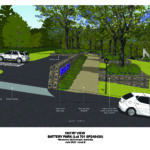 An artist impression of a car park and footpaths at Herberton Battery Park