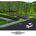 An artist impression of a road, car park and footpaths at Herberton Battery Park