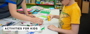 Kids activities at a library