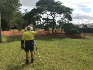 Survey work at the Priors Creek development using a