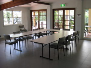 Chairs and desks set up in the Ravenshoe Mountain Institute
